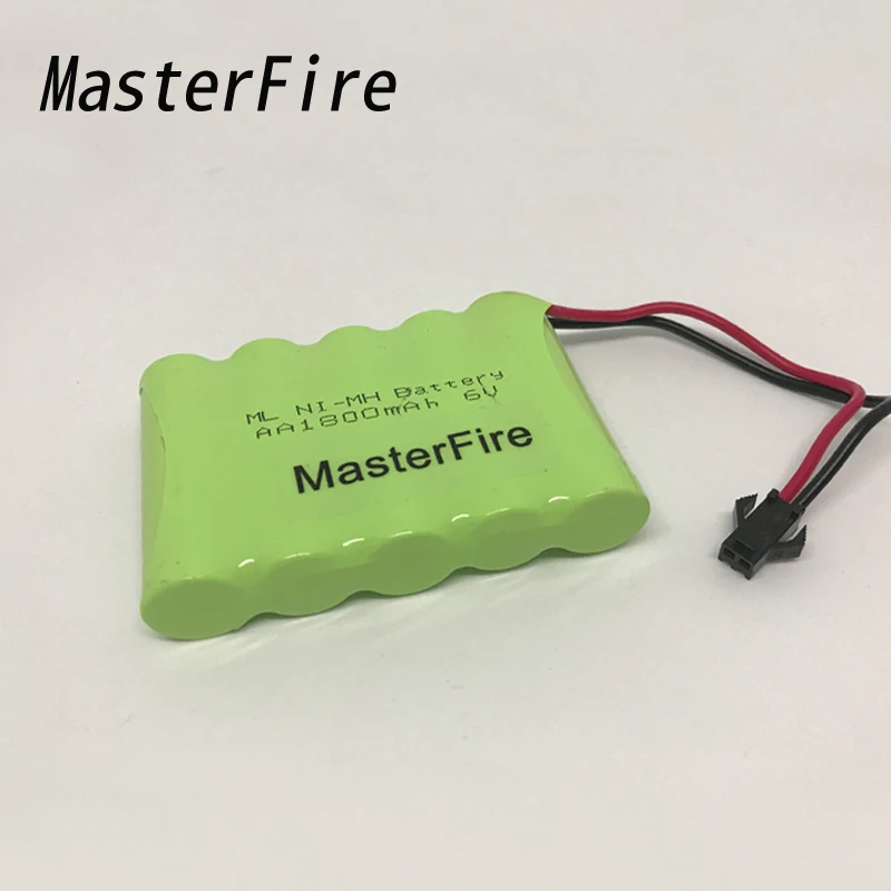 

MasterFire 6V 1800mAh 5x AA Ni-MH RC Rechargeable Battery Cell NiMH Batteries Pack for Helicopter Robot Car Toys with Plugs