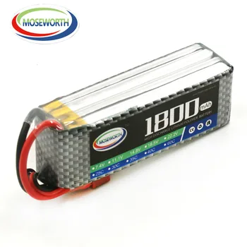 

MOSEWORTH 4S RC LiPo Battery 14.8V 1800mah 60C For RC Helicopter Quadrotor Airplane Car FVP Batteries LiPo 4S Max 120C
