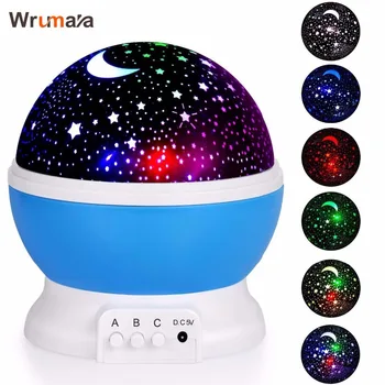 

Wrumava Rotating Night Light Projector Spin Starry Sky Star Master Children Kids Baby Sleep Romantic LED USB Lamp Projection