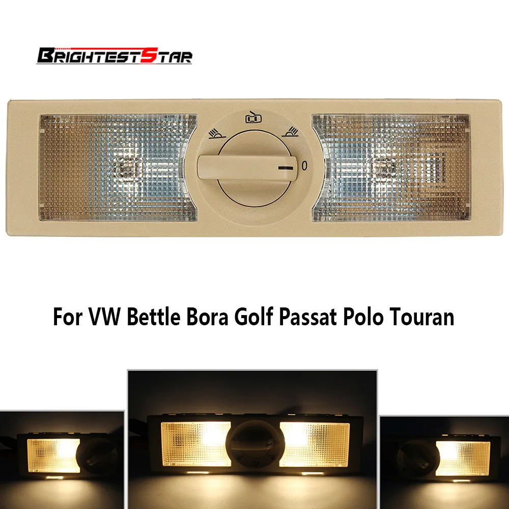 Beige Car Interior Reading Light Dome Lamp Light Switch For VW Bettle Bora Golf MK4 Passat B5