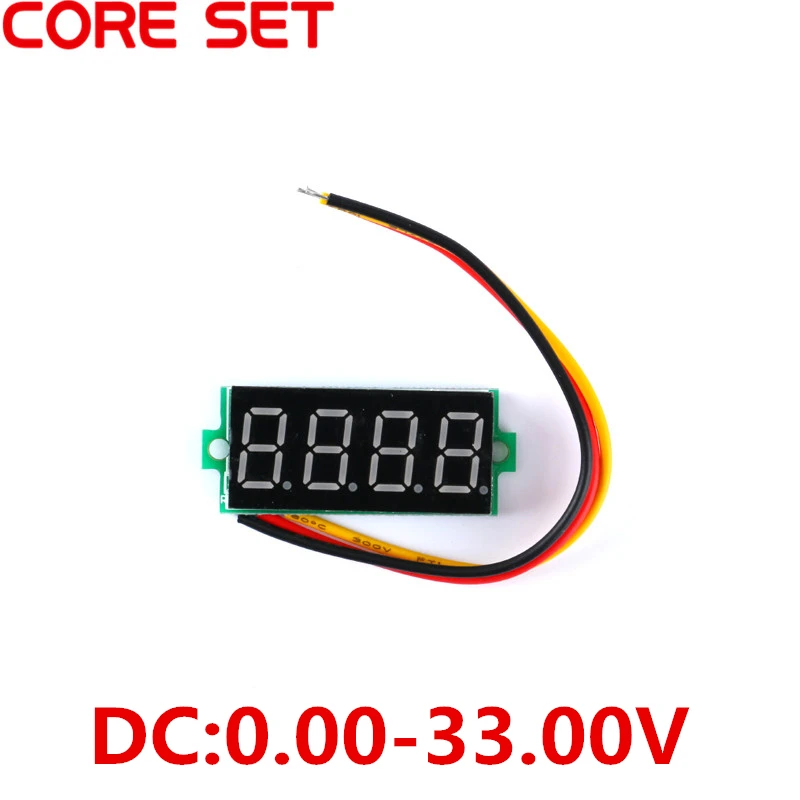

4 Digit 0.36" Mini Digital Voltmeter 0-33V DC Voltage Meter Panel Electric Voltage Tester Gauge Three Lines
