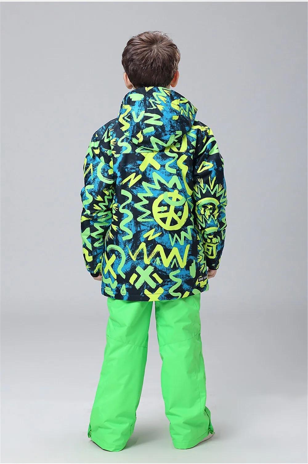 Gsou/Новинка; зимняя детская Лыжная одежда для мальчиков; ветрозащитная Водонепроницаемая дышащая хлопковая куртка; мужская теплая куртка для сноуборда; пальто