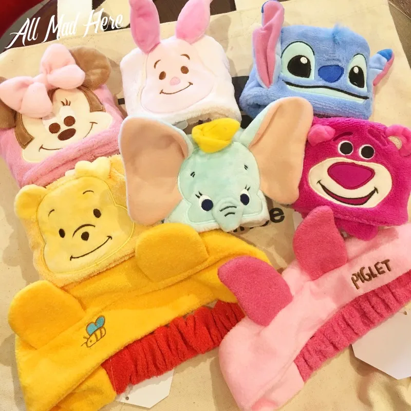 

1PC Cute Minnie Hairband Stitch Headband Girls Glitter Bear Hair Band Kids Birthday Party Padded Ears Hair Accessories
