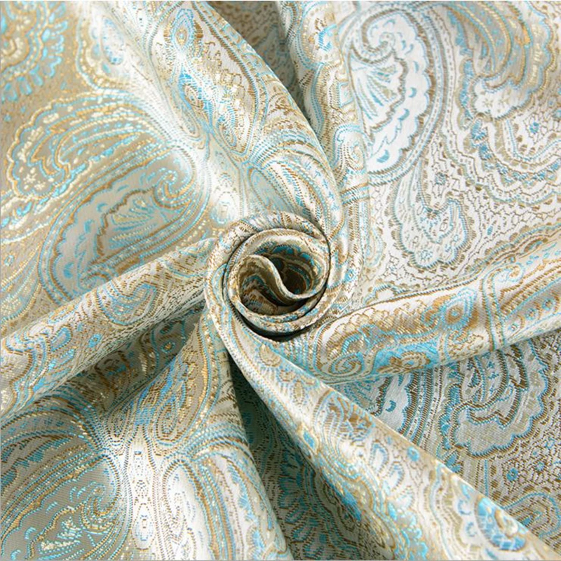 

new arrival flowers style yard dyed jacquard brocade green fabric,3D fabric used for DIY sewing women clothing wedding dress