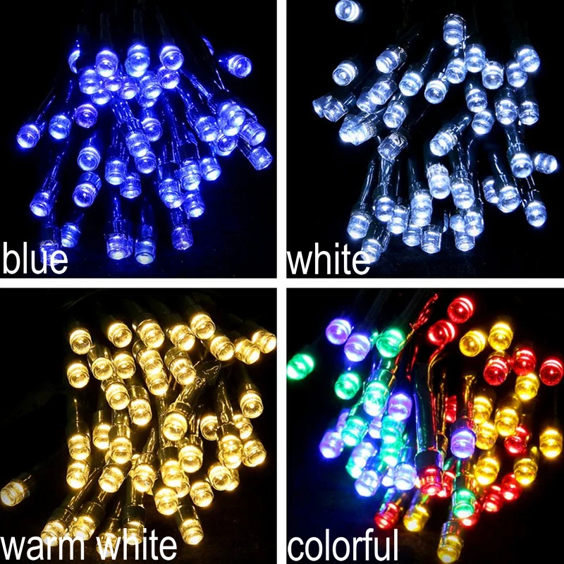 50LED 7 м Солнечная гирлянда на солнечных батареях Рождественская для кемпинга