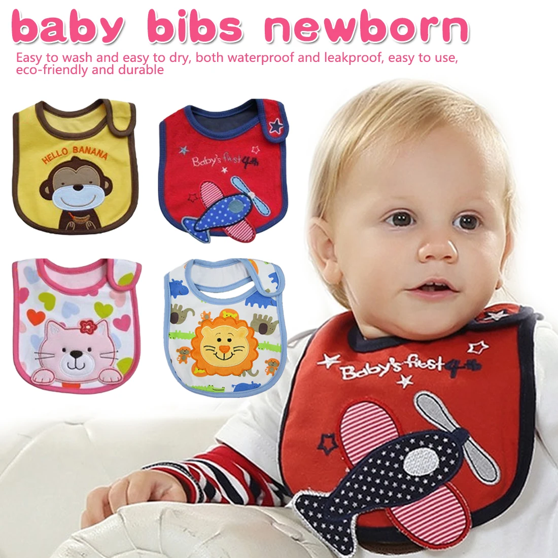 Baby Girl Boy Feeding Bibs Waterproof Apron Cartoon Towel Kids Toddler Dinner Cloth Bibs Baby Girl Boy Feeding Bibs Waterproof Apron Cartoon Towel Kids Toddler Dinner Cloth Bibs