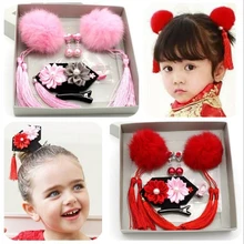 1 комплект, Разноцветные детские милые диадемы, заколки для волос, высокое качество, заколки для волос с кисточками и цветами для детей, заколки для волос для девочек, китайский стиль