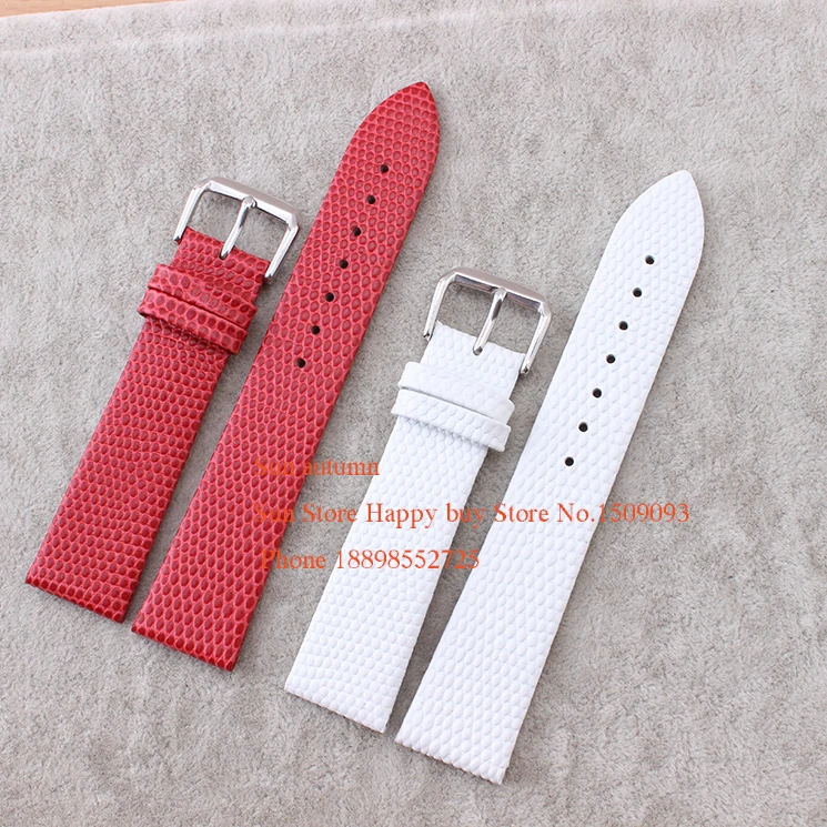 

Wholesale Watch Straps lizard grain ultra-thin multicolour leather watchband white red watch strap band female 10-20mm New
