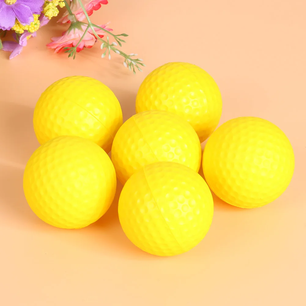 12Pcs/Lot PU Soft Golf Training Balls 42mm Diameter Yellow Indoor Golf