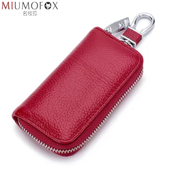 

Genuine Leather Key Organizer Cow Leather Keychain Housekeeper New Men Car Key Holder Multi Function Women Key Case High Quality