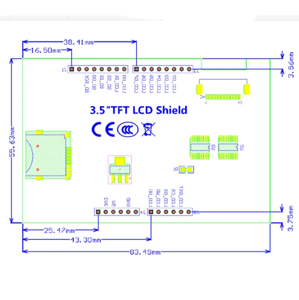 3,5 дюймов 480x320 TFT lcd сенсорный экран модуль ILI9486 ЖК-дисплей для Arduino UNO MEGA2560 плата с/без сенсорной панели