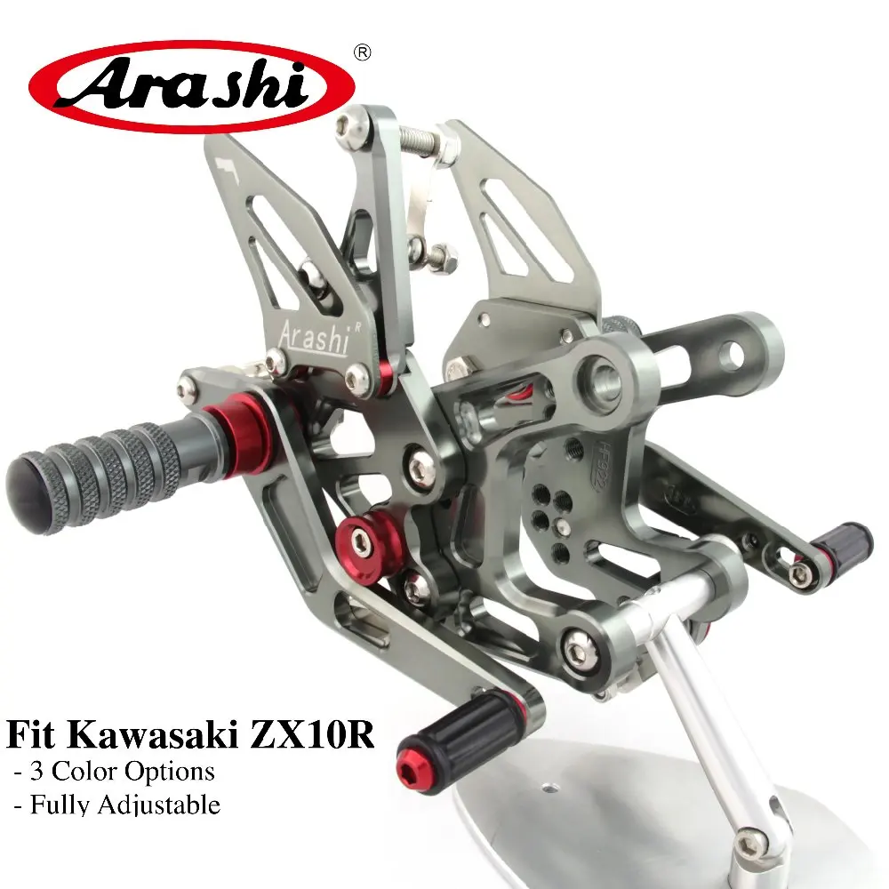 

Arashi NINJA ZX10R 2016 2017 2018 QS CNC-Machined Adjustable Rearset For KAWASAKI ZX 10R NINJA Footrest Foot Pegs Rear Rest