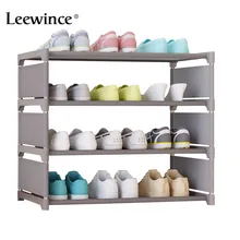 Leewince Simple Shoe Cabinets Ironwork Multi layer Assembly of Shoe Rack with Modern Simple Dustproof Shoe