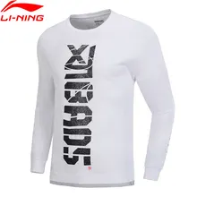 Li-Ning, мужские баскетбольные майки BAD FIVE, свободные, хлопок, с дышащей подкладкой, спортивные футболки с длинными рукавами, топы ATLP021 MTL1029