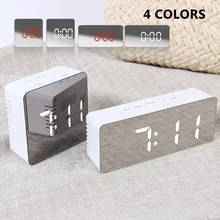 

Originality Mirror LED Alarm Clock Night Lights Thermometer Digital Wall Clock Lamp Square Rectangle Multi-function Desk Clock