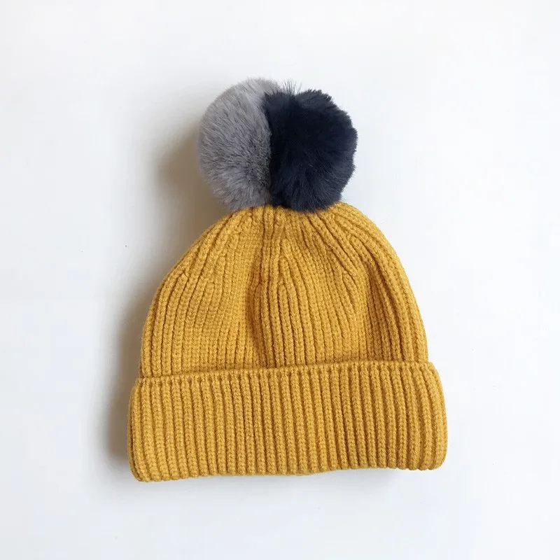 

Warm Baby Hats Knitted Baby Girls Cap Boys Winter Cute Hat Thicken Lining Kids Girls Hat Children Hats New