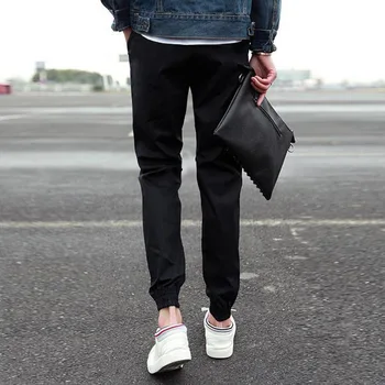 

Droppshiping Simple Fashion Spring Autumn Men Pants Slim Solid Color Straight Man Casual Trousers dg88