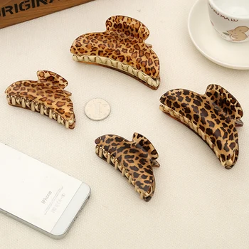 

High Quality Women Lady Girls Leopard Hair Clip Claw Hair Accessory Clamp Headpiece 3 Size Trendy Hair Claws Hair Gripper M02199