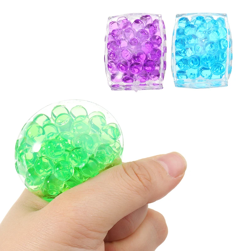 

Squishyed Toy MultiColor Tofu Mesh Stress Reliever Ball 5*4*2CM Squeeze Stressball Party Bag Fun Novelty Gift For Kids Childern