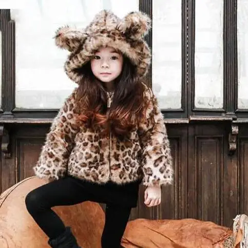 leopard print kids coat