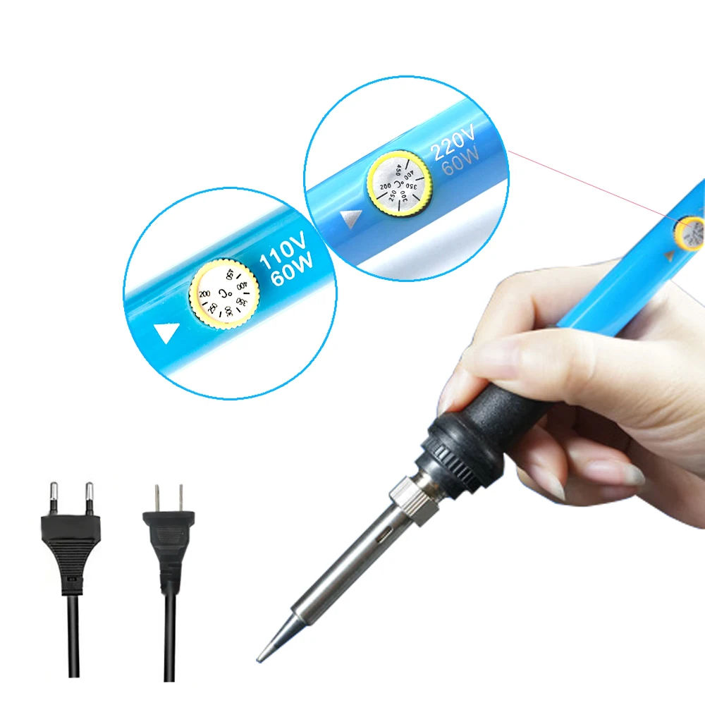60W Electric soldering iron Adjustable temperature soldering iron  iron head High-quality cutting pliers Utility knife 110V220V