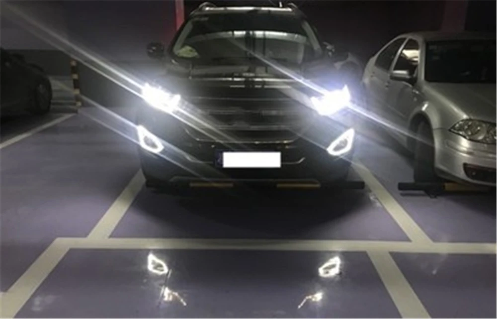 Автомобиль мигает 2 шт. светодиодный DRL для Ford Edge дневные ходовые огни 12 В водонепроницаемый желтый siganl Противотуманные фары с отверстием противотуманной фары