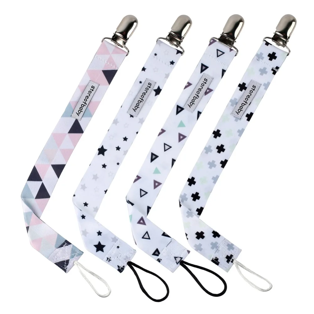 

4PCS/Lot Baby Pacifier Clips Chain Cute Funny Dummy Nipple Belt Teether Pacifier Holder Clip For Baby Safe Soother Chain 2017