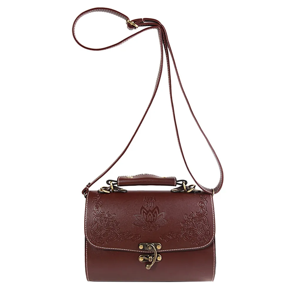 

Brand Women Bags Vintage Classic PU leather Messenger Bag Designer Chain Shoulder Crossbody Bag Women Handbag Bolso Mujer-30