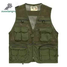 Zuoxiangru мужской тактический жилет с несколькими карманами, армейский военный жилет для фанатов, военный Камуфляжный хлопковый жилет с сеткой для фотосъемки, походный жилет