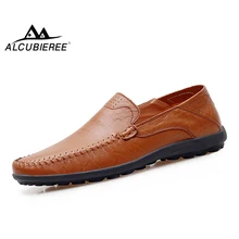 ALCUBIEREE/новые модные мужские лоферы, мужские слипоны, дышащая обувь для вождения, повседневные Мокасины, водонепроницаемые Мокасины, мужская обувь размера плюс 38-47