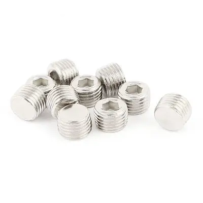 

10Pcs Metal Internal Hex Head 1/4 PT Thread Pipe Cover Fitting