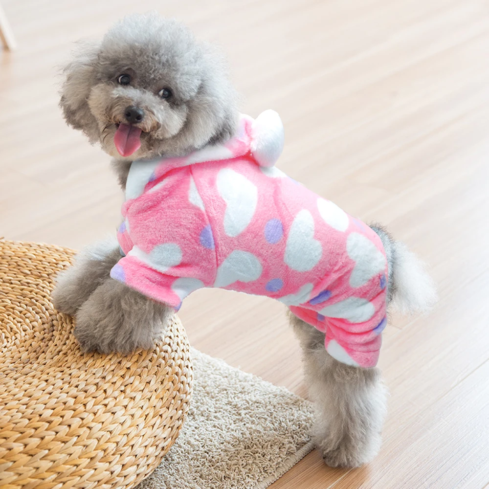 Dog Outfits For Small Dogs
 Soft Fleece Dog Clothes Warm Winter Pet Clothes Puppy Jumpsuits Hoo s