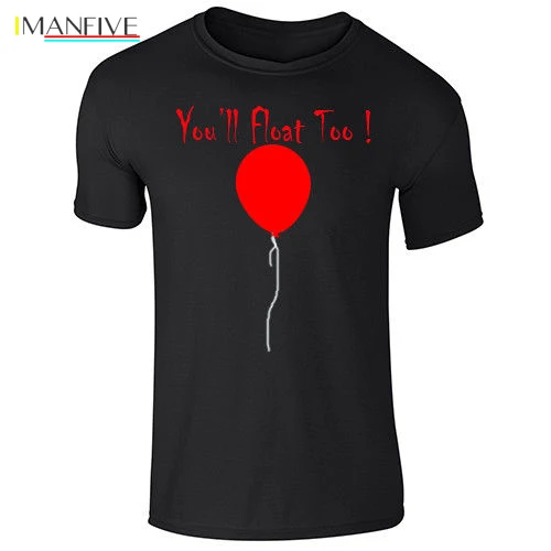 

RED BALLOON T-SHIRT SCARY CLOWN HALLOWEEN STEPHEN KINGS IT INSPIRED PENNYWISE Tees Custom Jersey t shirt
