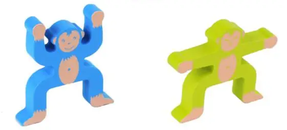 Новые творческие милые разноцветные обезьян баланс блоки детей головоломки деревянные блоки детский сад раннее образование игрушки