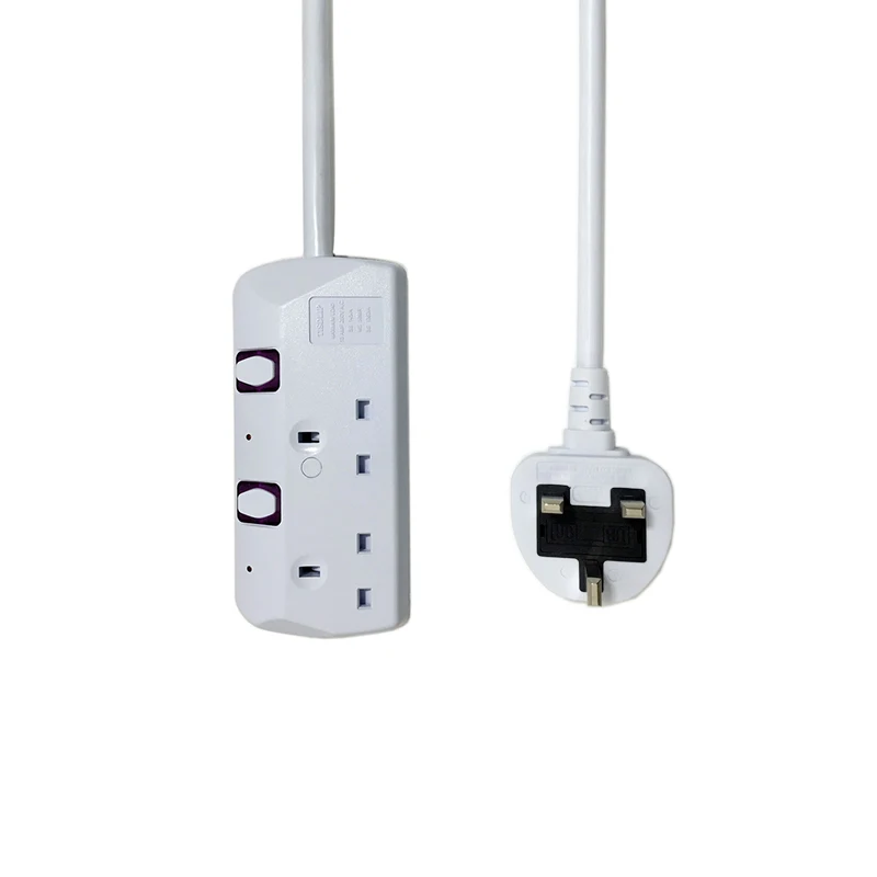 

TISDLIP Power Strip Socket Portable Strip Plug Adapter with 2 Sockets Port Multifunctional Smart Home Electronics 3250W/13A 2m