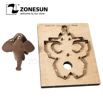 

ZONESUN DIY Japan Steel Blade Rule Steel Die Cutting Mould Knife Tool Elephant Key Ring Leather Punch Die Wood Template Machine