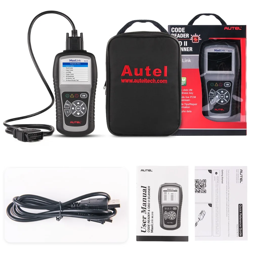 Autel новейший MaxiLink ML519 OBD2 сканер автомобильный диагностический инструмент EOBD OBDII