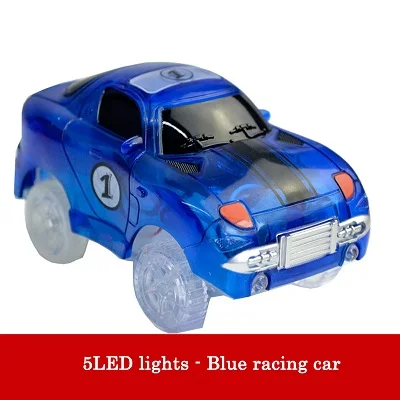 Гоночный автомобиль для магических треков светится в темноте Забавный гоночный трек и аксессуары креативные игрушки подарки для детей мальчиков - Цвет: 5LED Blue