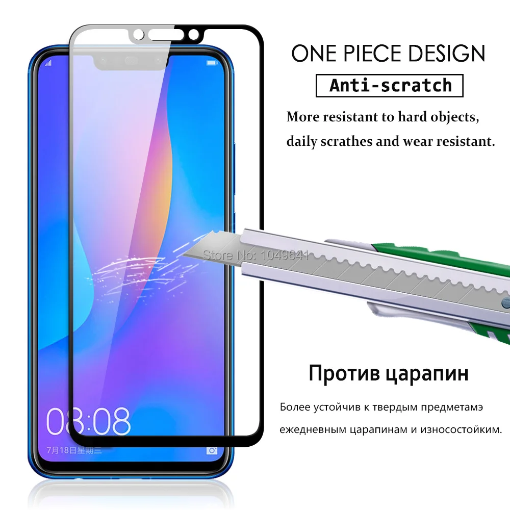 KHW1933_2_Full Screen Cover Tempered Glass For Huawei P Smart Plus 6.3 inch Screen Protector Protective Film For Huawei Nova 3i