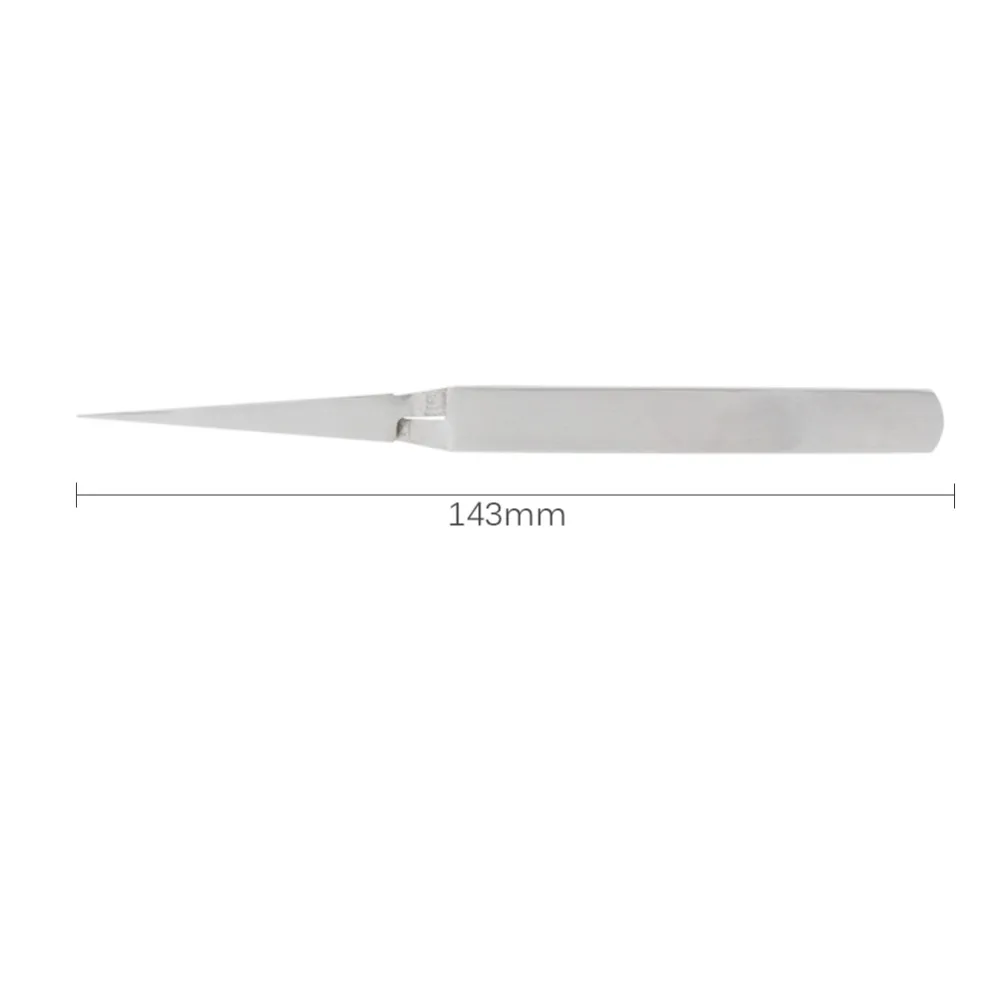 FIXFANS Stainless Steel Ultra Thin Precision Cross Lock Reverse Action Tweezers Holding Tightly DIY Jewelry Hobby Craft Tool