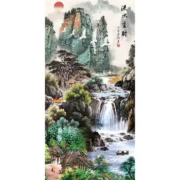 

Waterfall Mountain DIY 5D Full Drill Diamond Painting Embroidery Cross Stitch Kit Rhinestone Mosaic Home Decor Craft
