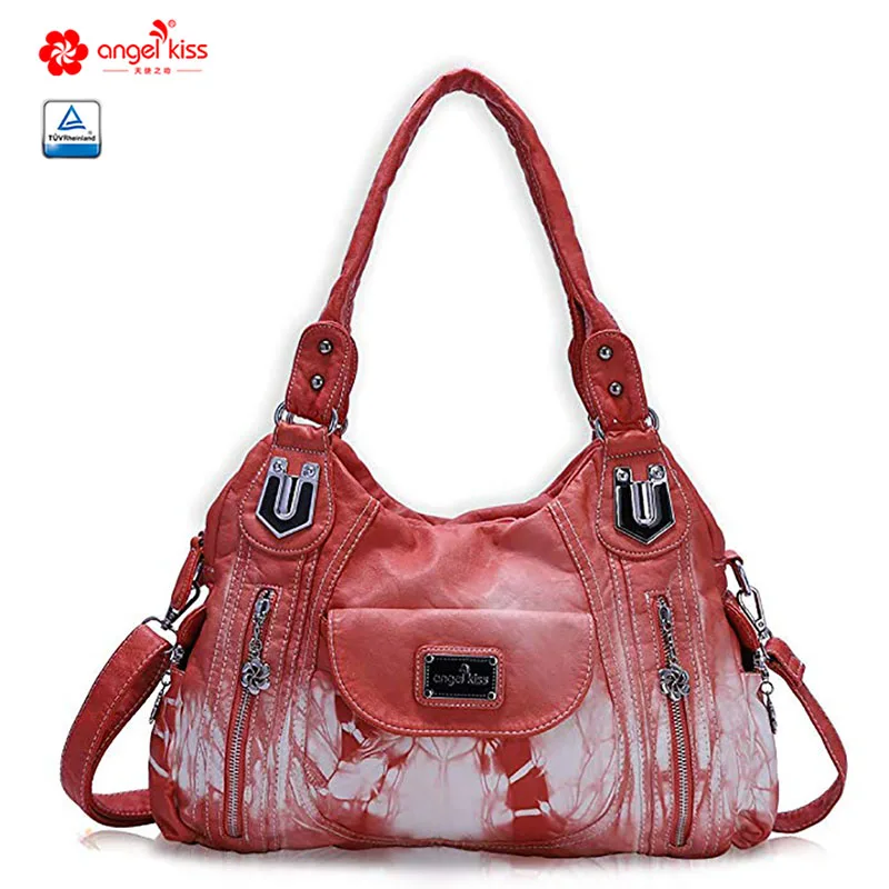 

Angelkiss Casual Women PU Handbag Soft Roomy Multiple Pockets Street Ladies Shoulder Bag AK812-2Z