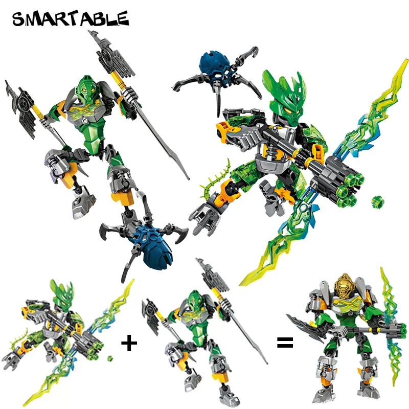 Умный набор строительных блоков BIONICLE Protector Of Jungle + Master of Lewa игрушки для мальчиков