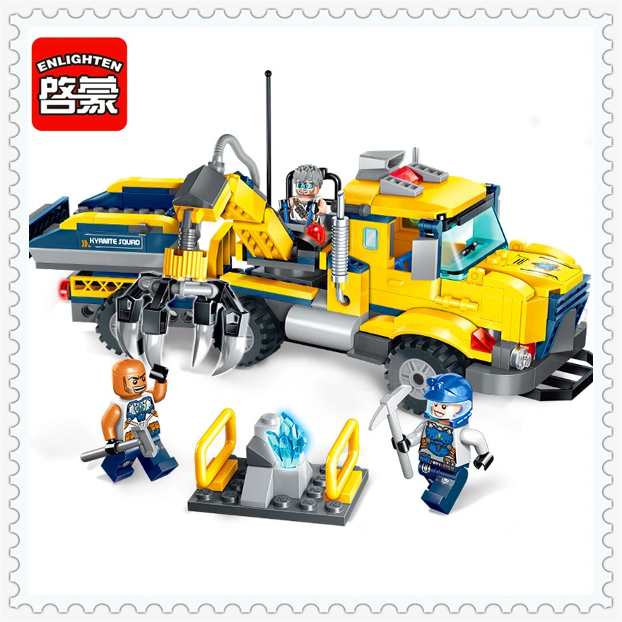 

309Pcs Engineer Trailer Truck Collecting Car Model Building Block Toys ENLIGHTEN 2407 Figure Gift For Children Compatible Legoe