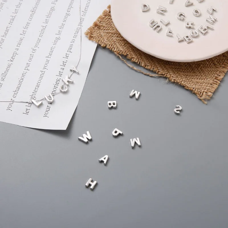 

1PC Silver 925 A-Z Alphabet Pendant Necklace Accessories With Silver 925 Chain