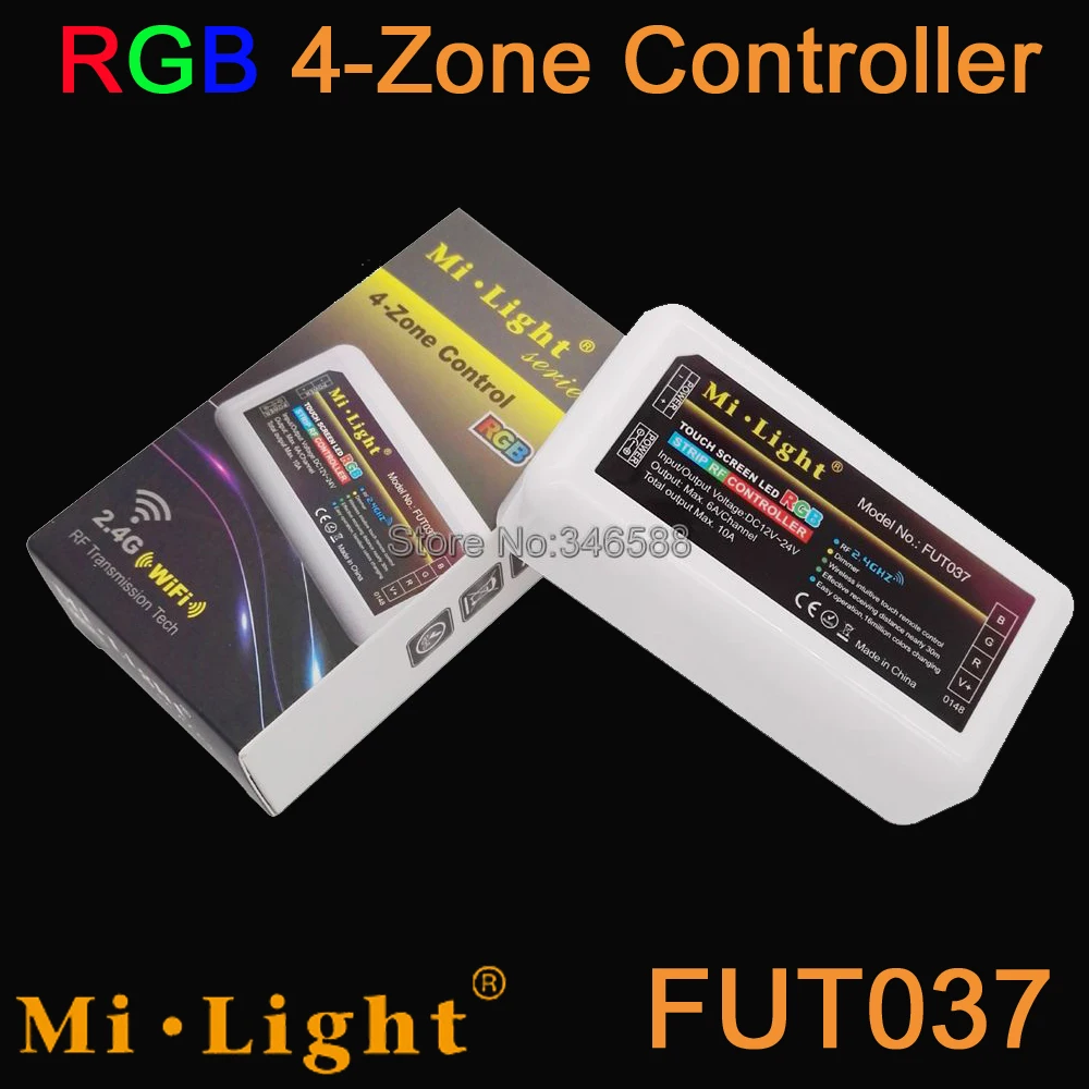 Milight DC12V 24V 10A RGB светодиодный Управление; 2,4G Беспроводной 4-Зона дистанционного управления Управление Смартфон APP Wi-Fi/Alexa Google Voice Управление