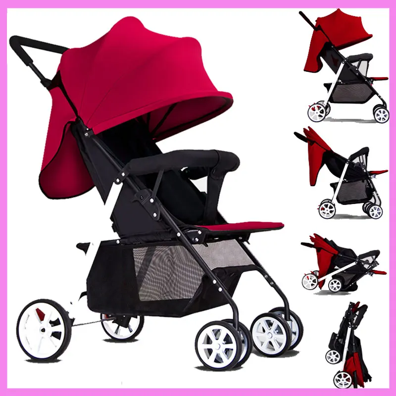 Small Volume Lightweight Portable Four Wheels Baby Stroller for Newborn