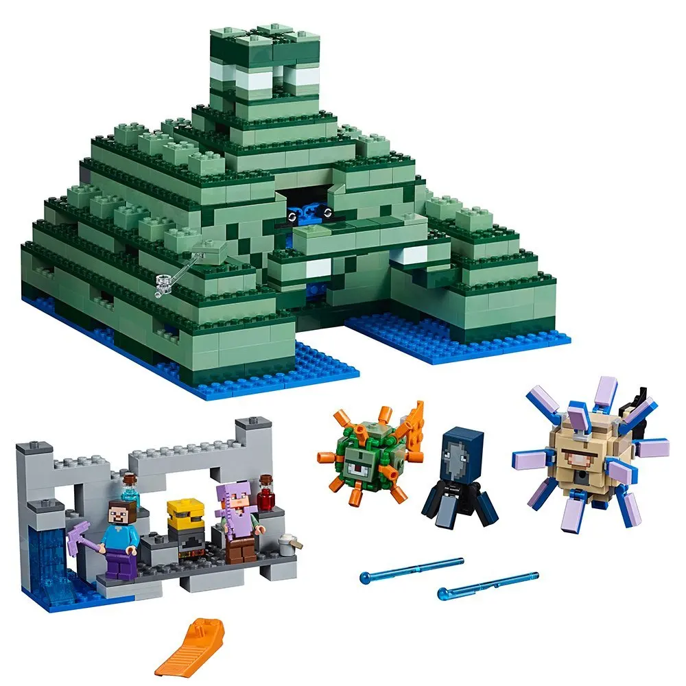 

10734 The Ocean Monument Compatible with 21136 Legoings Minecraft Block Set Creative Building Toy 1134Pcs