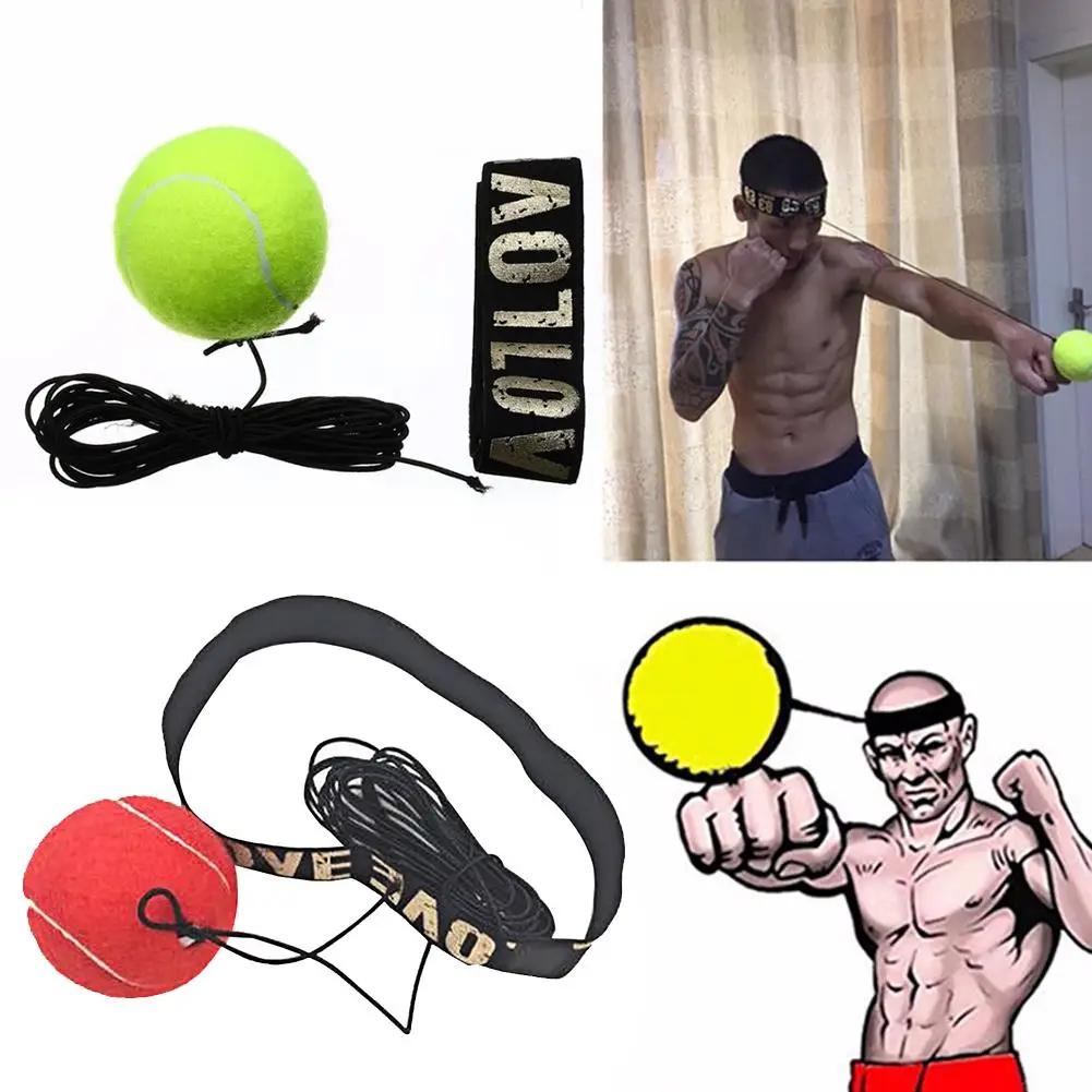 Желтый/красный надувной мяч боевой мяч боксерское оборудование с головным диапазоном для тренировки скорости рефлектора бокса удар Муай Тай упражнения