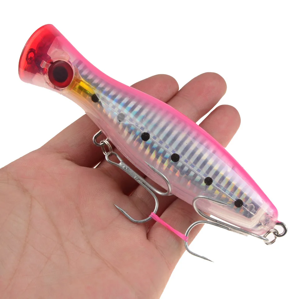 Best 12cm 40g Hard Lure Big Popper Lure 8 Colors Top Water Fishing Lures Popper Lure Crankbait Minn